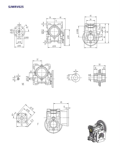NMRV025型號蝸輪蝸桿減速機(jī)產(chǎn)品安裝尺寸.jpg